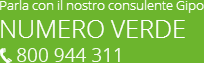 Parla con il nostro consulente Gipo - NUMERO VERDE 800 944311